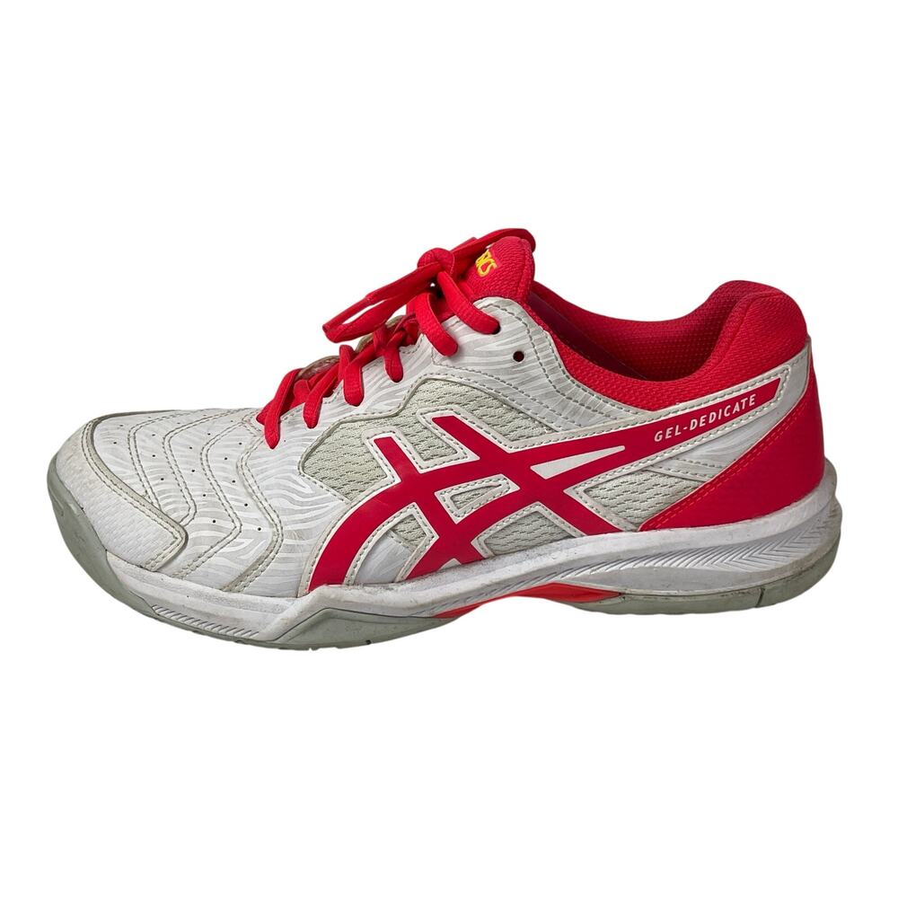 ASICS GEL Dedicate 6 Women White Pink Lace Up Athletic Tennis Sneakers Shoes 8.5